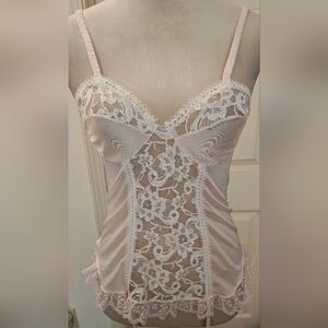 Vintage Pink Lace Cami Top w Garters.